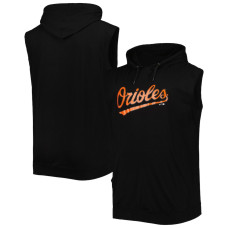 Men's Baltimore Orioles Black Muscle Sleeveless Pullover Hoodie