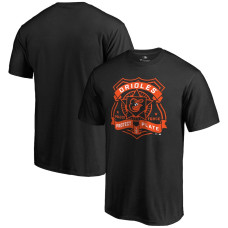 Men's Baltimore Orioles Black Police Badge T-Shirt
