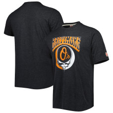 Men's Baltimore Orioles Homage Charcoal Grateful Dead Tri-Blend T-Shirt