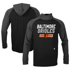 Men's Baltimore Orioles Levelwear Black/Charcoal Uproar Undisputed Pullover Hoodie