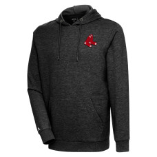Men's Boston Red Sox Antigua Heather Black Action Pullover Hoodie