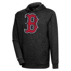 Men's Boston Red Sox Antigua Heather Black Action Pullover Hoodie