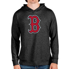 Men's Boston Red Sox Antigua Heathered Black Team Logo Absolute Pullover Hoodie