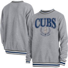 Men's Chicago Cubs  New Era Heather Gray Throwback Classic Pullover Sweatshirt