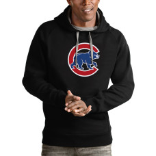 Men's Chicago Cubs Antigua Black Victory Pullover Team Logo Hoodie