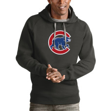 Men's Chicago Cubs Antigua Charcoal Victory Pullover Team Logo Hoodie
