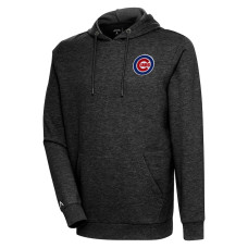 Men's Chicago Cubs Antigua Heather Black Action Pullover Hoodie