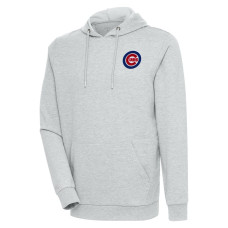 Men's Chicago Cubs Antigua Heather Gray Action Pullover Hoodie
