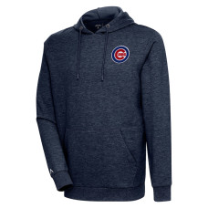 Men's Chicago Cubs Antigua Heather Navy Action Pullover Hoodie