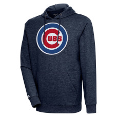 Men's Chicago Cubs Antigua Heather Navy Action Pullover Hoodie