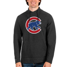 Men's Chicago Cubs Antigua Heathered Black Reward Pullover Sweatshirt