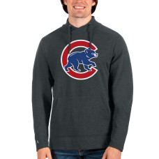 Men's Chicago Cubs Antigua Heathered Charcoal Reward Pullover Sweatshirt