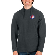 Men's Chicago Cubs Antigua Heathered Charcoal Team Reward Pullover Sweatshirt