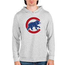 Men's Chicago Cubs Antigua Heathered Gray Team Logo Absolute Pullover Hoodie