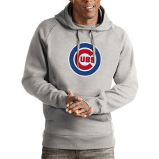 Men's Chicago Cubs Antigua Heathered Gray Victory Pullover Hoodie
