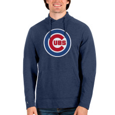 Men's Chicago Cubs Antigua Heathered Navy Logo Reward Pullover Sweatshirt