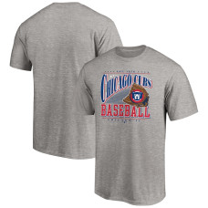 Men's Chicago Cubs Fanatics Branded Heather Gray Cooperstown Collection Winning Time T-Shirt