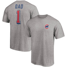 Men's Chicago Cubs Fanatics Branded Heathered Gray Number One Dad Team T-Shirt