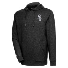 Men's Chicago White Sox Antigua Heather Black Action Pullover Hoodie