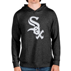 Men's Chicago White Sox Antigua Heathered Black Team Logo Absolute Pullover Hoodie
