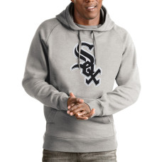 Men's Chicago White Sox Antigua Heathered Gray Victory Pullover Hoodie