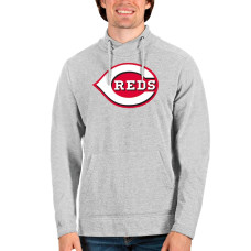 Men's Cincinnati Reds Antigua Heathered Gray Reward Pullover Sweatshirt