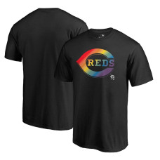 Men's Cincinnati Reds Fanatics Branded Black Team Pride Logo T-Shirt