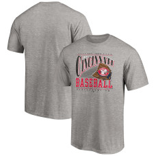 Men's Cincinnati Reds Fanatics Branded Heather Gray Cooperstown Collection Winning Time T-Shirt