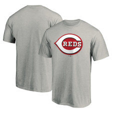 Men's Cincinnati Reds Fanatics Branded Heathered Gray Official Team Logo T-Shirt