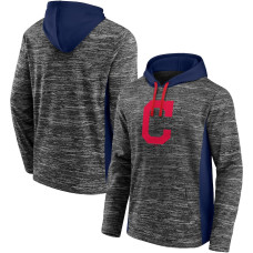 Men's Cleveland Indians Fanatics Branded Gray/Navy Instant Replay Colorblock Pullover Hoodie