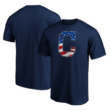 Men's Cleveland Indians Fanatics Branded Navy Banner Wave T-Shirt