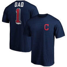 Men's Cleveland Indians Fanatics Branded Navy Number One Dad Team T-Shirt
