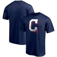 Men's Cleveland Indians Fanatics Branded Navy Red White and Team Logo T-Shirt