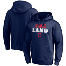 Men's Cleveland Indians Fanatics Branded Navy The Land Team Fitted Pullover Hoodie