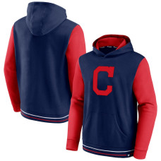 Men's Cleveland Indians Fanatics Branded Navy/Red Last Whistle Pullover Hoodie