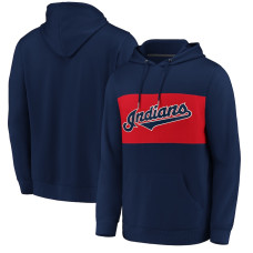 Men's Cleveland Indians Fanatics Branded Navy/Red True Classics Team Faux Cashmere Pullover Hoodie