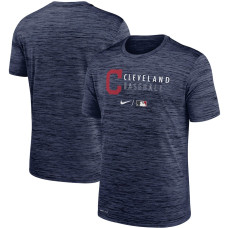 Men's Cleveland Indians Nike Heathered Navy Authentic Collection Velocity Practice Performance T-Shirt
