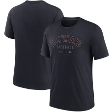 Men's Cleveland Indians Nike Navy Authentic Collection Early Work Performance Tri-Blend T-Shirt