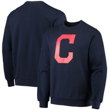 Men's Cleveland Indians Stitches Navy Logo Pullover Sweatshirt