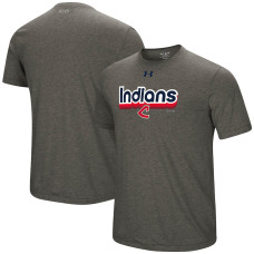 Men's Cleveland Indians Under Armour Heathered Gray Cooperstown Collection Saturday Morning Tri-Blend Performance T-Shirt