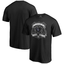 Men's Colorado Rockies Black Police Badge T-Shirt