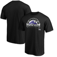 Men's Colorado Rockies Fanatics Branded Black Midnight Mascot Logo T-Shirt