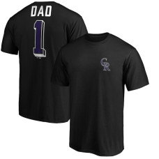 Men's Colorado Rockies Fanatics Branded Black Number One Dad T-Shirt