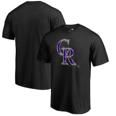 Men's Colorado Rockies Fanatics Branded Black Splatter Logo T-Shirt