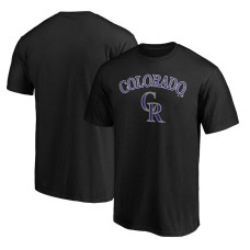Men's Colorado Rockies Fanatics Branded Black Team Lock Up Wordmark T-Shirt