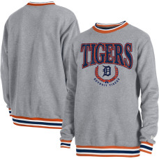 Men's Detroit Tigers  New Era Heather Gray Throwback Classic Pullover Sweatshirt