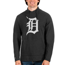 Men's Detroit Tigers Antigua Heathered Black Reward Pullover Sweatshirt