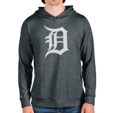 Men's Detroit Tigers Antigua Heathered Charcoal Team Logo Absolute Pullover Hoodie