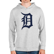 Men's Detroit Tigers Antigua Heathered Gray Team Logo Absolute Pullover Hoodie