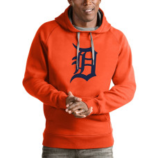 Men's Detroit Tigers Antigua Orange Victory Pullover Team Logo Hoodie